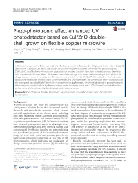 Piezo-Phototronic Effect Enhanced UV Photodetector Based on Cui/Zno