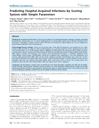 Predicting Hospital-Acquired Infections by Scoring System with Simple Parameters