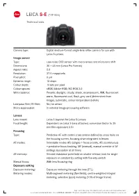 Technical Data LEICA S-E (Type 006)