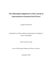 The Philosophical Significance of the Concept of Superposition in Quantum Field Theory