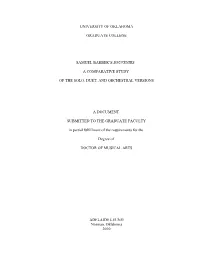 A Comparative Study of the Solo, Duet, and Orchestral Versions