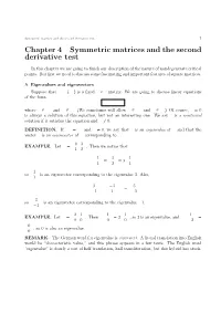 Chapter 4 Symmetric Matrices and the Second Derivative Test