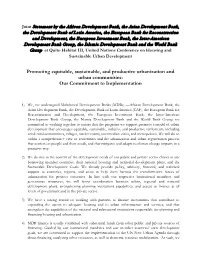 Promoting Equitable, Sustainable, and Productive Urbanization and Urban Communities: Our Commitment to Implementation
