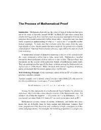 The Process of Mathematical Proof