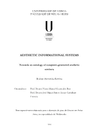 Towards an Ontology of Computer-Generated Aesthetic Artefacts