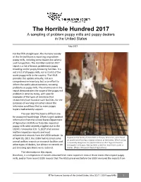 2017 Horrible Hundred Report