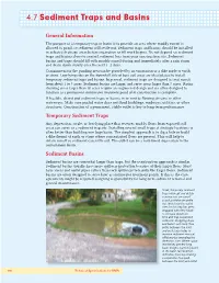 4.7 Sediment Traps and Basins