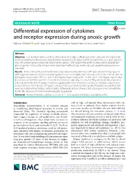 Differential Expression of Cytokines and Receptor Expression During