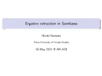 Ergative Extraction in Sumbawa
