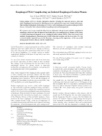 Esophageal Web Complicating an Isolated Esophageal Lichen Planus