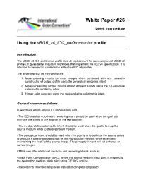 ICC White Paper: Using the V4 Srgb Profile