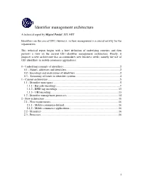 Identifier Management Architecture