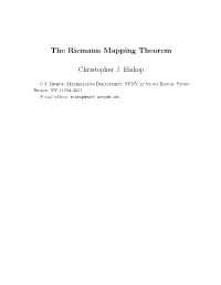 The Riemann Mapping Theorem Christopher J. Bishop