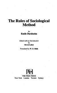 The Rules of Sociological Method