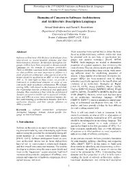 Domains of Concern in Software Architectures and Architecture Description Languages