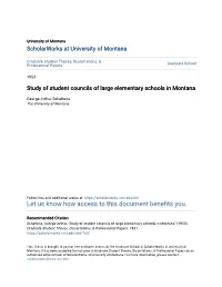 Study of Student Councils of Large Elementary Schools in Montana