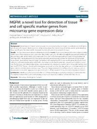 A Novel Tool for Detection of Tissue and Cell Specific Marker Genes From