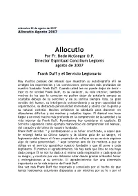 Allocutio Agosto 2007