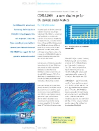 CDMA2000 – a New Challenge for 3G Mobile Radio Testers