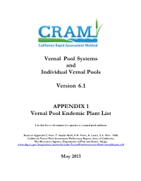 Cramvernal Pool Endemics-Final.Pdf