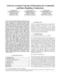 Gateway Avionics Concept of Operations for Command and Data