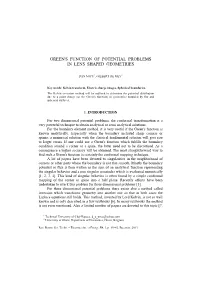 Green's Function of Potential Problems in Lens Shaped Geometries