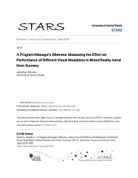 Measuring the Effect on Performance of Different Visual Modalities in Mixed Reality Aerial Door Gunnery