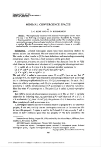 Minimal Convergence Spaces