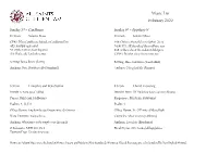 Music List February 2020