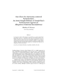 One Cheer for Autonomy-Centered Perfectionism: an Arm's-Length