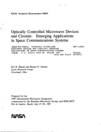 Optically Controlled Microwave Devices and Circuits: Emerging Applications in Space Communications Systems
