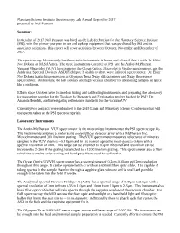 Planetary Science Institute Spectroscopy Lab Annual Report for 2017 Prepared by Neil Pearson