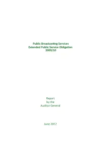 Public Broadcasting Services Extended Public Service Obligation 2009/10 Report by the Auditor General June 2012