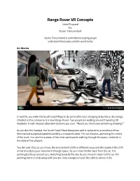 Range Rover VR Concepts Initial Proposal by Studio Transcendent