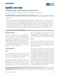 Syphilis: Case Series