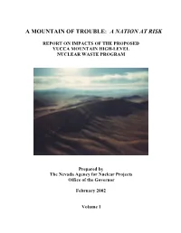 A Mountain of Trouble: a Nation at Risk
