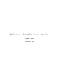 An Introduction to Differential Topology and Surgery Theory