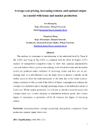 Average-Cost Pricing, Increasing Returns, and Optimal Output in a Model with Home and Market Production