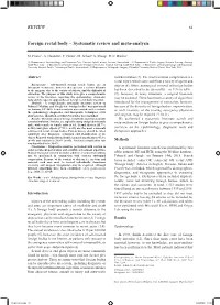 Foreign Rectal Body – Systematic Review and Meta-Analysis