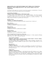 FREE DOWNLOAD COMPONENTS/THIRD PARTY TERMS and CONDITIONS PROGRAM: Sybase® Replication Server® - Data Assurance Option Version 15.6.X (All Platforms)