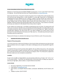 Froneri International Limited Privacy Policy (February 2019)