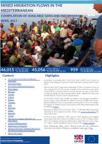 Mixed Migration Flows in the Mediterranean Compilation of Available Data and Information April 2017