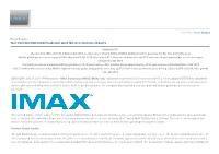 Print Pageааclose Window Press Release IMAX CORPORATION