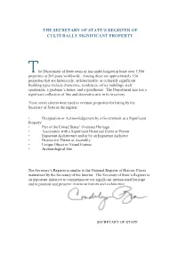 Register of Culturally Significant Property