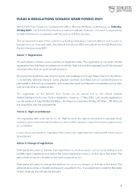SGF Rules & Regulations 2021