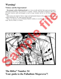 Warning! the Rifter® Number 54 Your Guide To