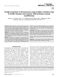 A High-Resolution X Chromosome Copy-Number Variation Map in Fertile Females and Women with Primary Ovarian Insufficiency