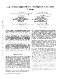 Algorithmic Approaches to Reconfigurable Assembly Systems