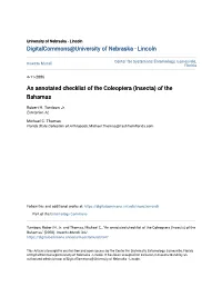 An Annotated Checklist of the Coleoptera (Insecta) of the Bahamas