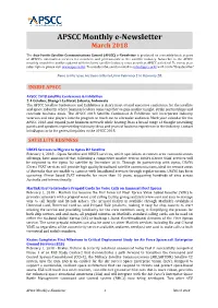 APSCC Monthly E-Newsletter